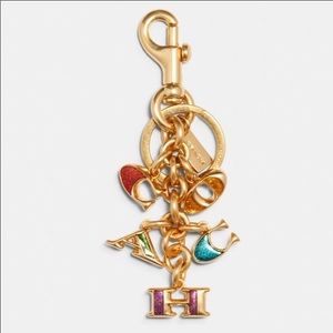 NWT Coach Signaiure Gold/muli Key Chain Purse charm